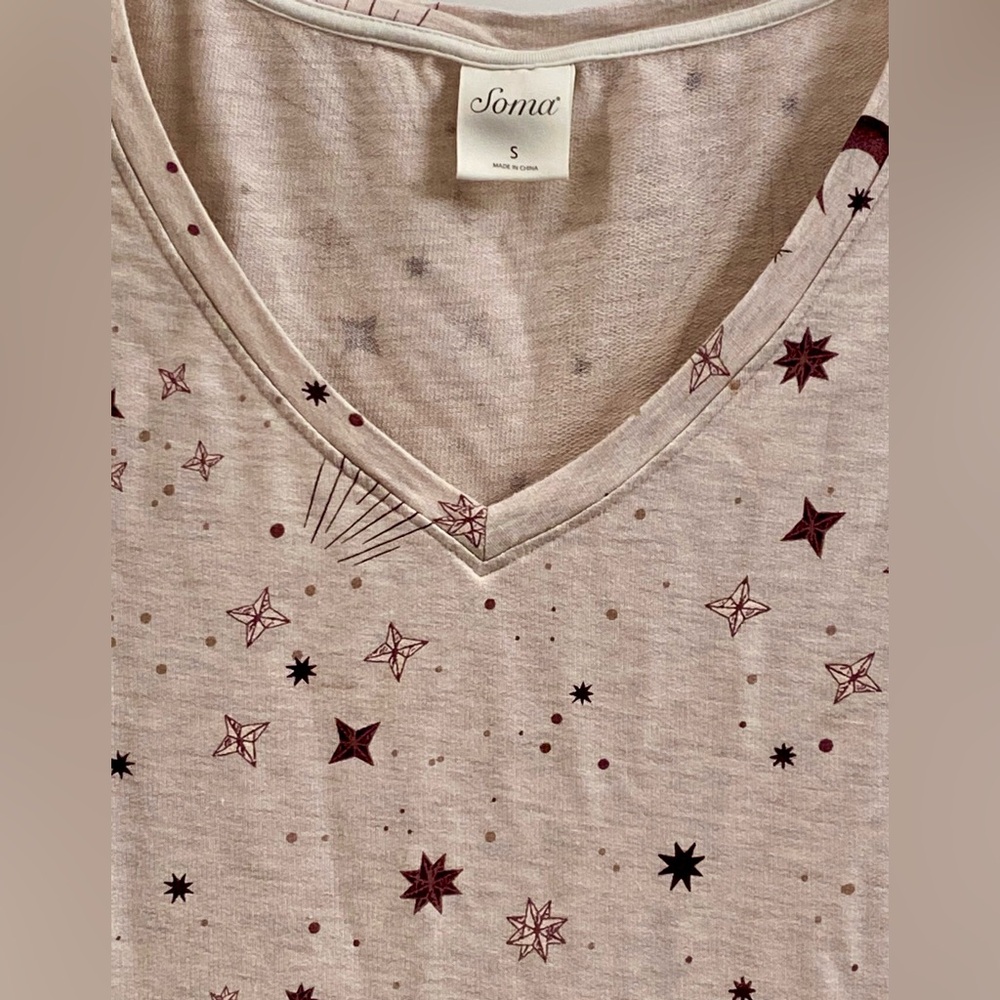 SOMA Women's Sunday Shooting Star Small LS Pajama Set Loungewear Celestial PJ - Picture 5 of 13